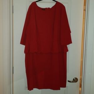 Red peplum dress